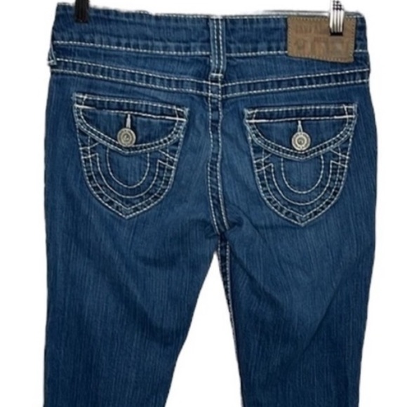 True Religion Joey Big T Stitch Flare Jeans Women's Size 28 BLEMISH - Picture 1 of 8